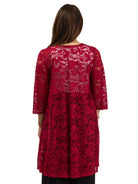 24seven Comfort Elevate Womens Lace Open Front Three-Quarter Sleeves Jacket