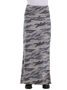 24seven Comfort Essential Womens Soft Stretch Camouflage Elastic Waist Maxi Skirt