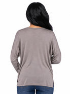 24seven Comfort Basic Maternity Wide Boat Neck Long Sleeve Dolman Style Top