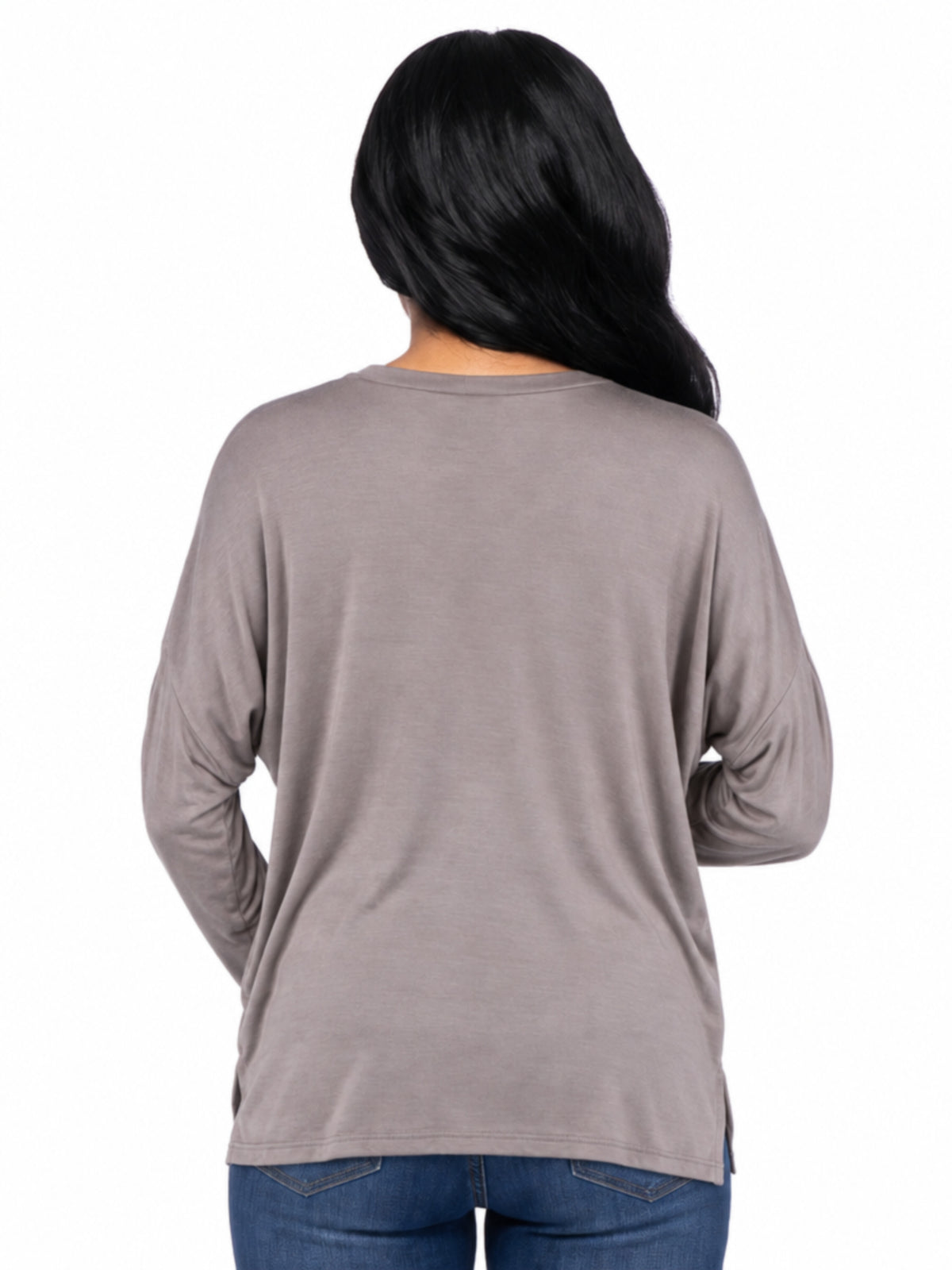 24seven Comfort Basic Maternity Wide Boat Neck Long Sleeve Dolman Style Top