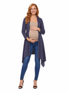 24seven Comfort Basic Maternity Extra Long Open Front Cascading Jacket