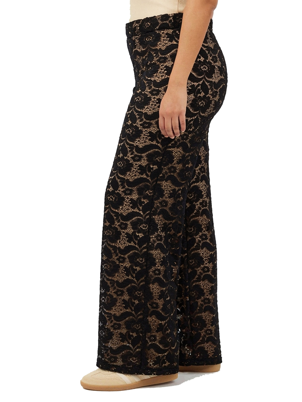 24seven Comfort Elevate Curvy Lace Elastic Waist Wide Leg Pants