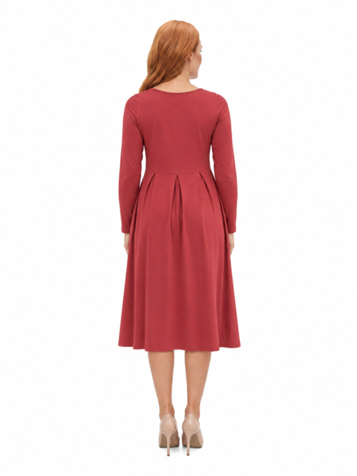 24seven Comfort Essential Maternity Midi Length Fit N Flare Pocket Dress