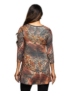 24seven Comfort Essential Maternity Animal Print V Neck Three Quarter Sleeve Tunic Top
