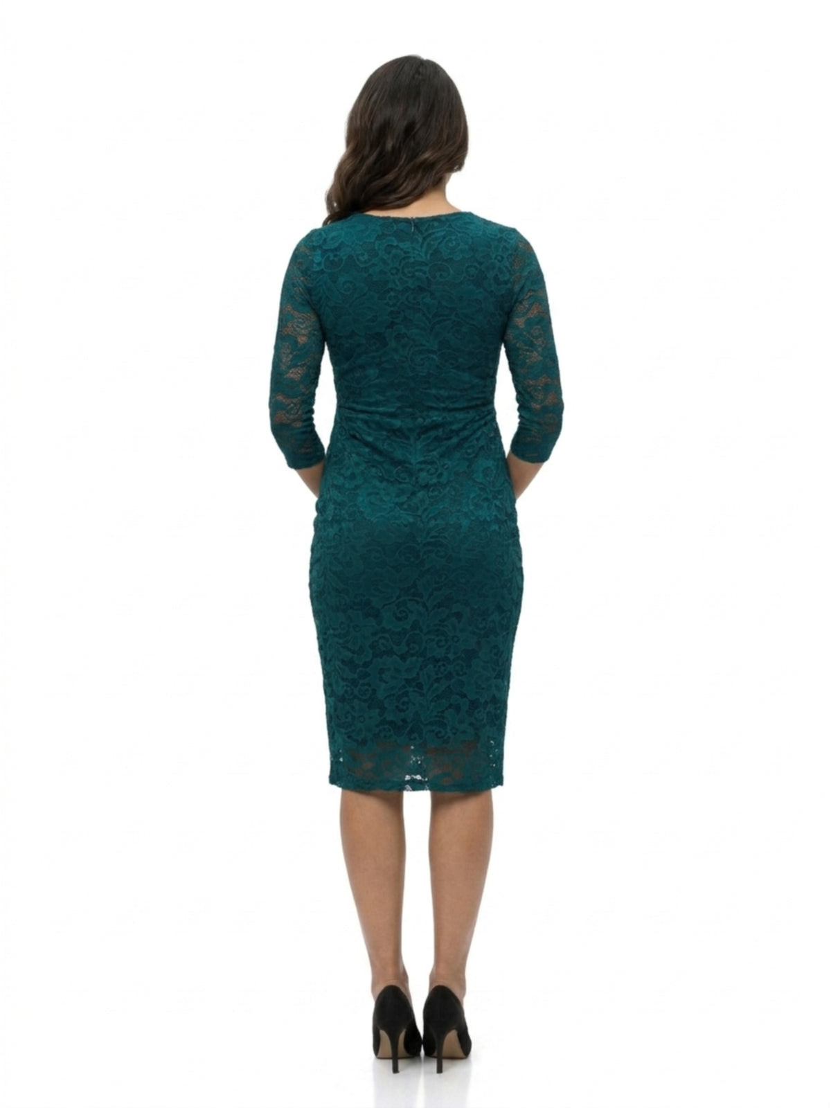 24seven Comfort Elevate Maternity Lace Wrap with Three-Quarter Sleeves Dress