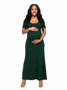 24seven Comfort Essential Maternity Scoop Neck A Line Maxi Dress