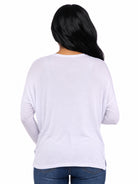 24seven Comfort Basic Maternity Wide Boat Neck Long Sleeve Dolman Style Top
