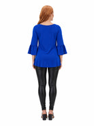 24seven Comfort Essential Maternity Elastic Neckline Bell Sleeve Loose Fit Tunic Top