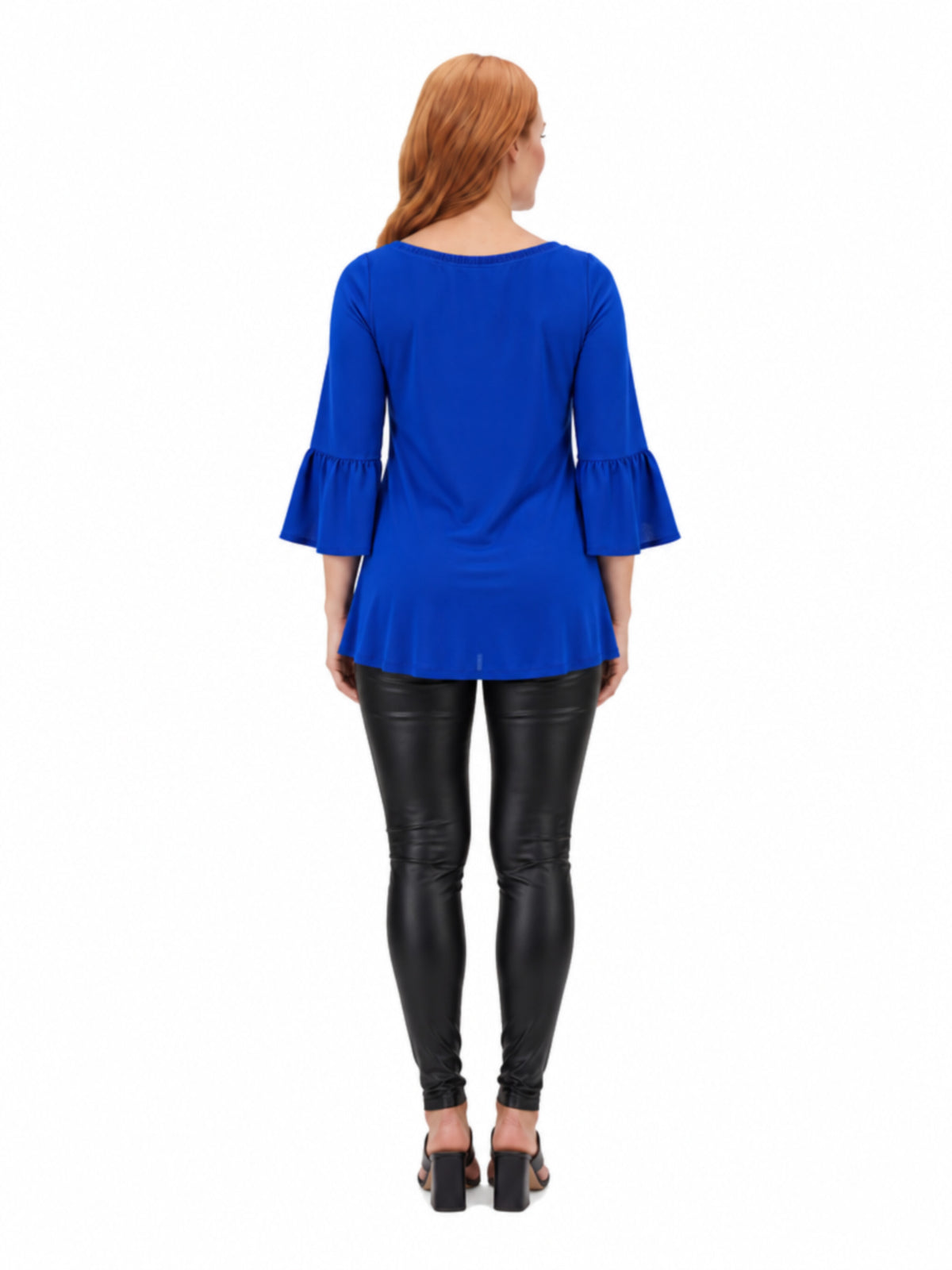 24seven Comfort Essential Maternity Elastic Neckline Bell Sleeve Loose Fit Tunic Top