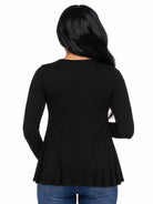 24seven Comfort Basic Maternity Long Sleeve Scoop Neck Swing Style Soft Flare Tunic Top