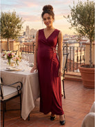 24seven Comfort Elevate Maternity V-Neck Wrap Maxi Dress