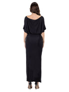 24seven Comfort Elevate Petite Off the Shoulder Draped Slit Maxi Dress