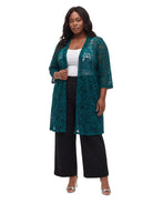 24seven Comfort Elevate Curvy Lace Open Front Three-Quarter Sleeves Jacket