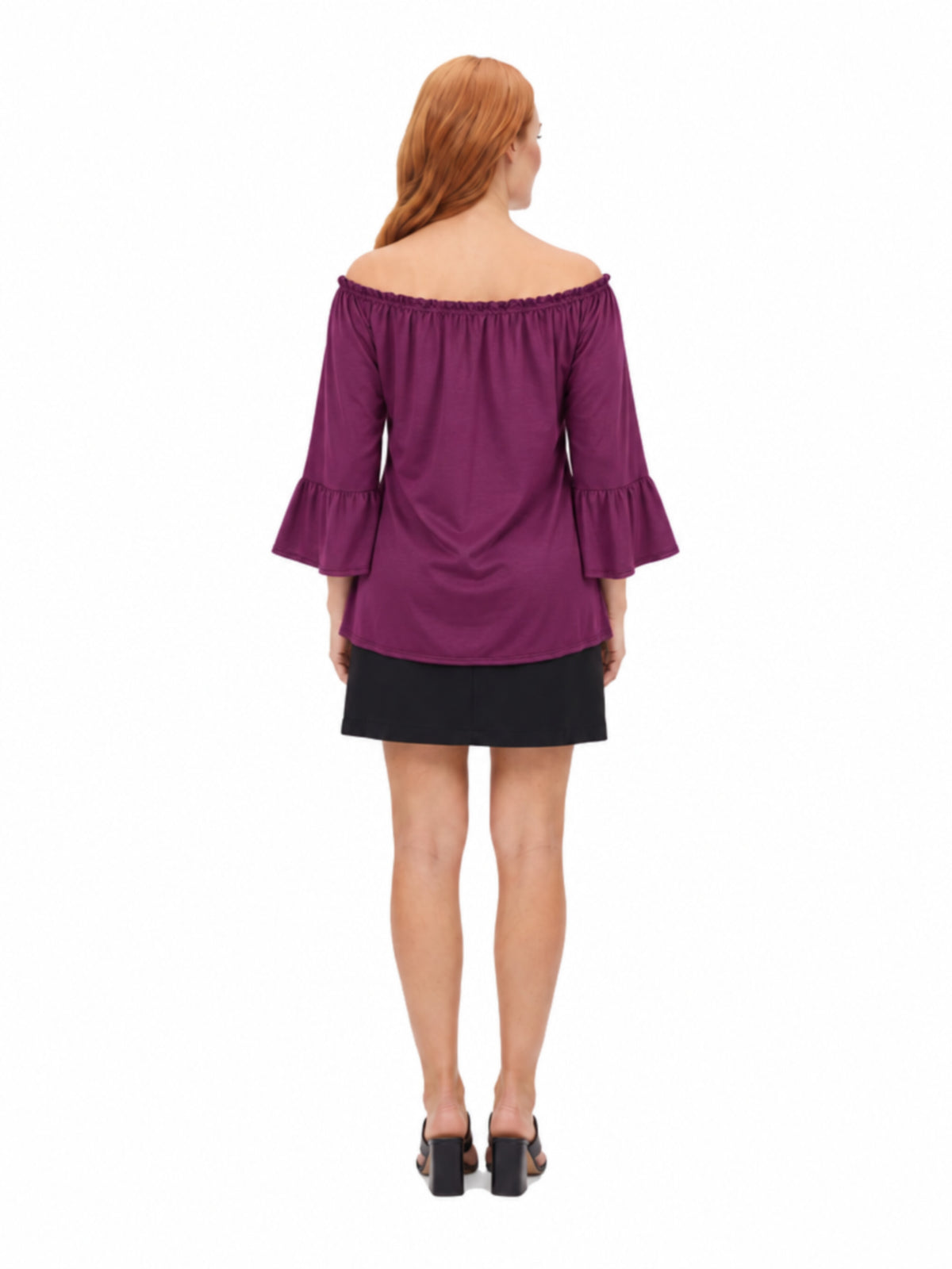 24seven Comfort Essential Maternity Elastic Neckline Bell Sleeve Loose Fit Tunic Top