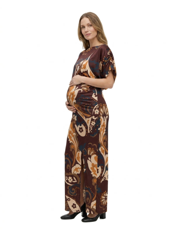 24seven Comfort Elevate Maternity Elegant Scoop Neck with Dolman Sleeves Maxi Dress