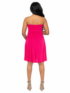 24seven Comfort Essential Maternity Strapless Pleated Empire Waist Knee Length Flared Mini Dress