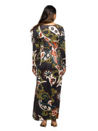 24seven Comfort Elevate Maternity Green Paisley Print Long Sleeve Wrap Maxi Dress