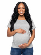 24seven Comfort Basic Maternity Wide Boat Neck Loose Fit Dolman Sleeve Top