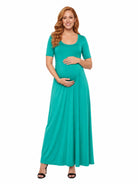 24seven Comfort Essential Maternity Scoop Neck A Line Maxi Dress