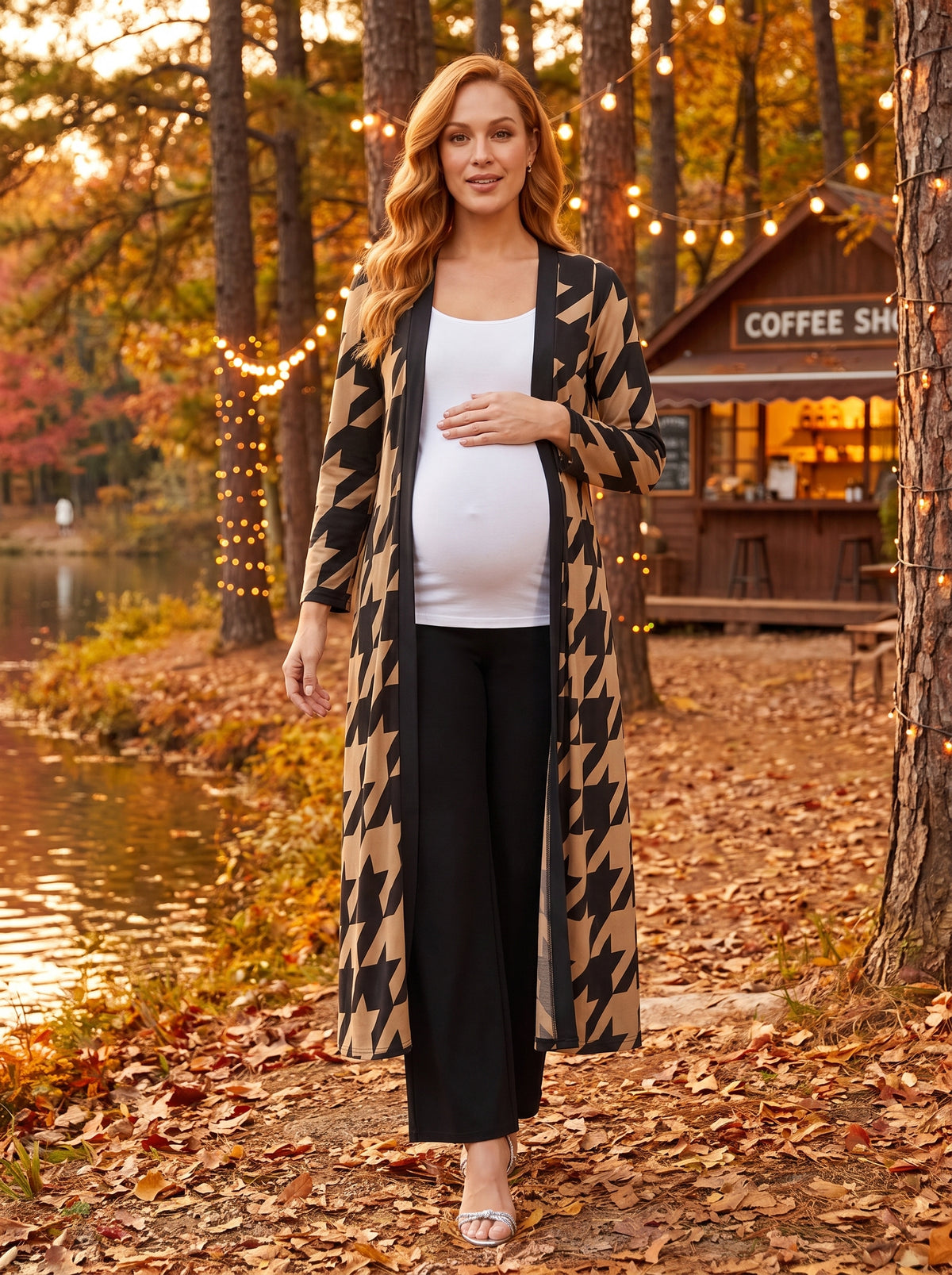 24seven Comfort Essential Maternity Open Front Long Knit Jacket