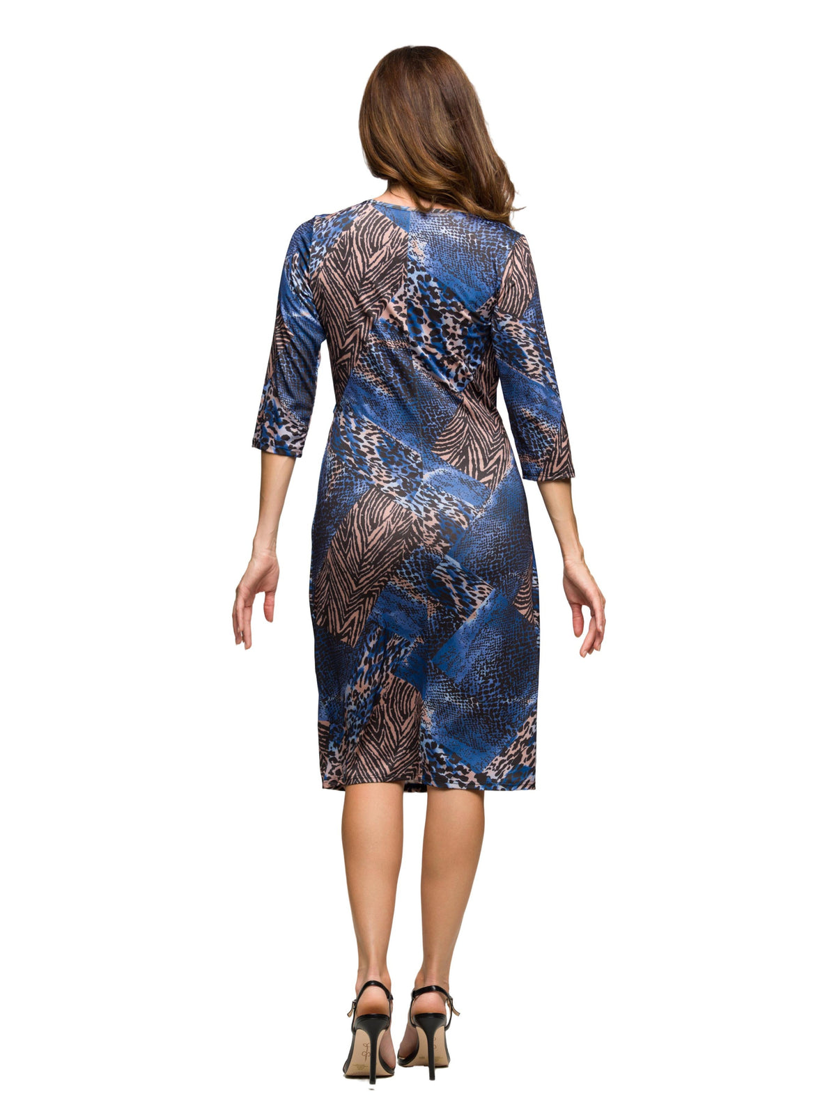 24seven Comfort Essential Petite Three-Quarter Sleeves and Midi Length Wrap Dress