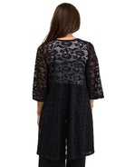 24seven Comfort Elevate Womens Lace Open Front Three-Quarter Sleeves Jacket