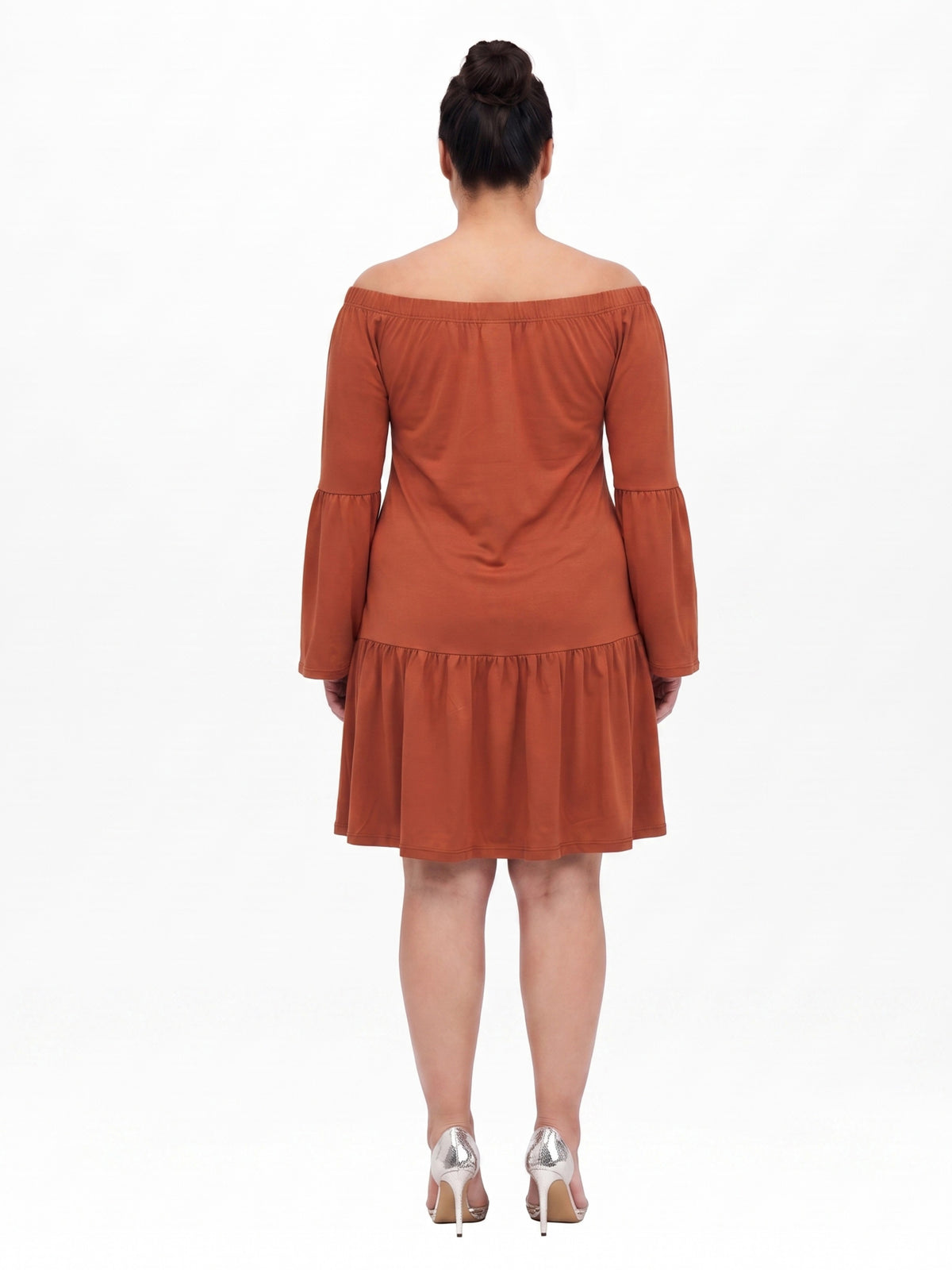 24seven Comfort Elevate Curvy Off the Shoulder Bell Sleeve Mini Dress