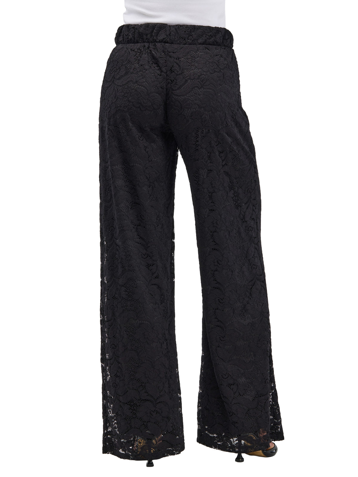 24seven Comfort Elevate Womens Lace  Elastic Waist Wide Leg Pants