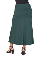 24seven Comfort Basic Maternity Elastic Waist Ankle Length A Line Maxi Skirt