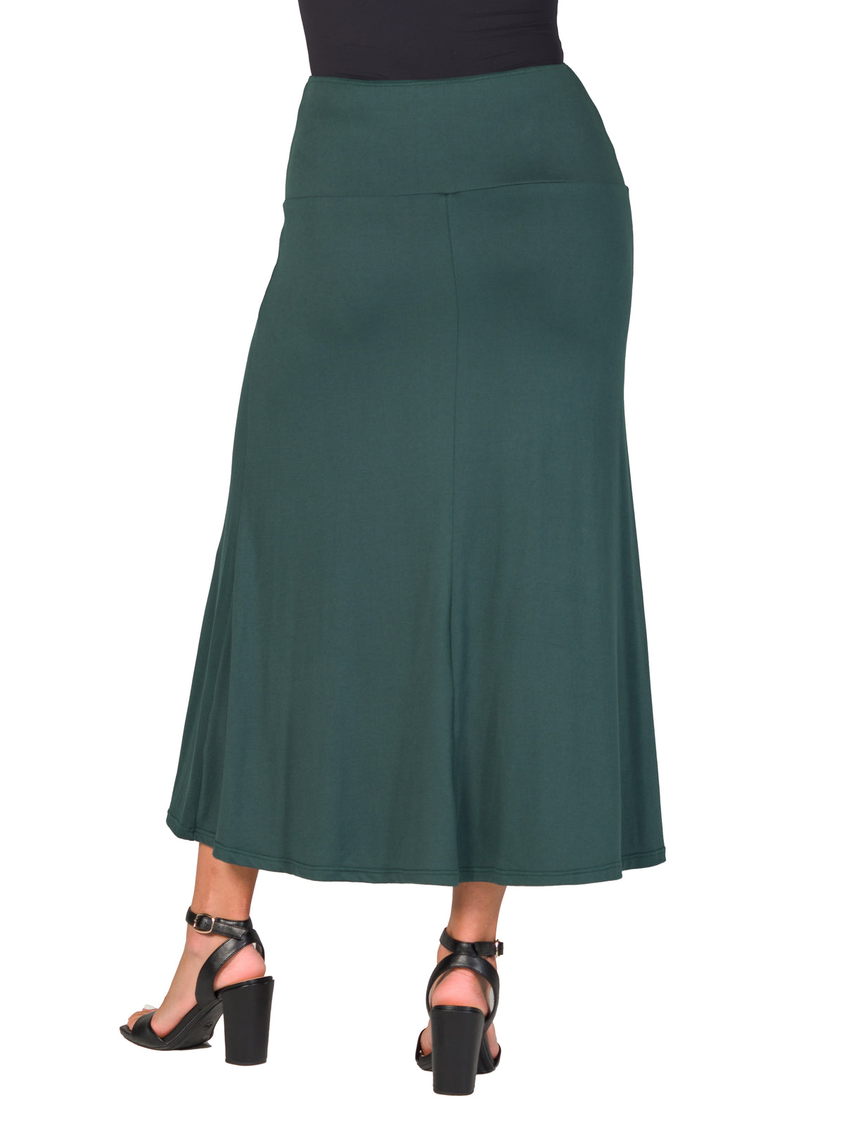24seven Comfort Basic Maternity Elastic Waist Ankle Length A Line Maxi Skirt