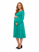 24seven Comfort Essential Maternity Midi Length Fit N Flare Pocket Dress