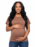 24seven Comfort Basic Maternity Wide Boat Neck Loose Fit Dolman Sleeve Top