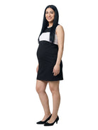 24seven Comfort Essential Maternity Sleeveless Round Neck Knee Length Soft Flare A Line Dress