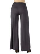 24seven Comfort Basic Maternity Elastic Waist Flared Leg Loose Fit Palazzo Pants