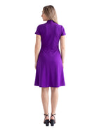 24seven Comfort Essential Maternity Mandarin Collar V Neck Knee Length Faux Wrap Dress