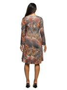 24seven Comfort Essential Maternity Brown Animal Print Scoop Neck Fit N Flare Knee Length Dress