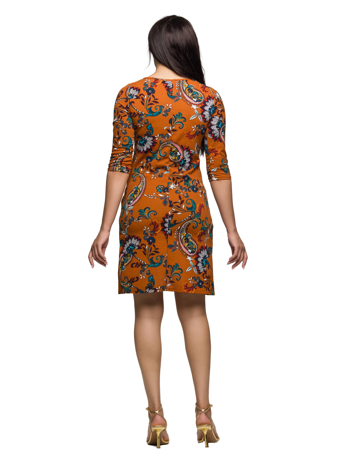 24seven Comfort Essential Petite Floral Three-Quarter Sleeve Wrap Bodycon Dress