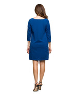 24seven Comfort Essential Petite Soft Stretch Three-Quarter Sleeve A-Line Dress