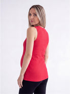 24seven Comfort Basic Maternity Ribbed Knit Round Neck Sleeveless Tank Top