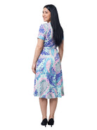 24seven Comfort Essential Maternity Mosaic V Neck Short Sleeve A Line Midi Dress