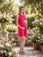 24seven Comfort Elevate Maternity Lace Sleeveless Boat Neck Mini Shift Dress