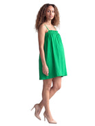 24seven Comfort Essential Maternity Square Neck Spaghetti Strap Smocked Pocket Mini Dress