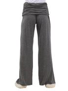 24seven Comfort Basic Womens Soft Stretch Ruched Waist Wide Leg Pants