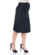 24seven Comfort Basic Maternity Elastic Waist Knee Length A Line Skirt
