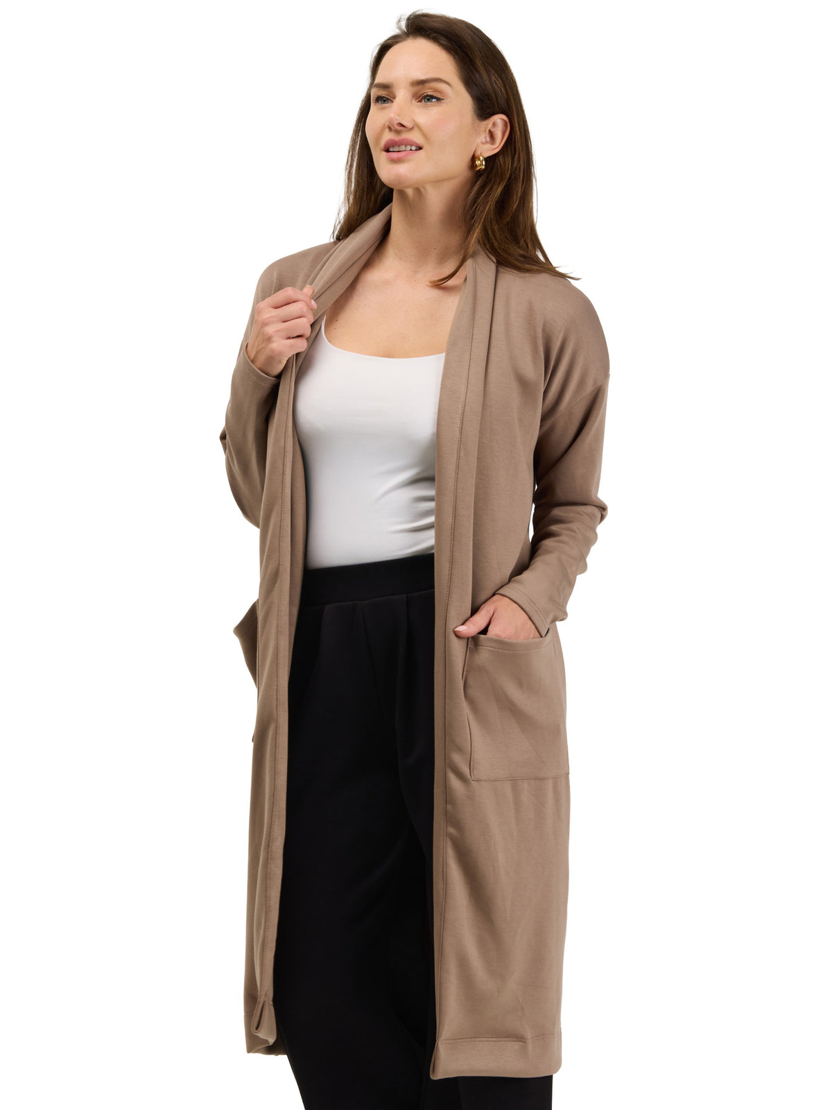 24seven Comfort Essential Womens Soft Stretch Long Sleeve Open Cardigan Jacket
