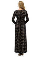 24seven Comfort Elevate Womens Elegant V Neck Long Sleeve Floral Lace Dress