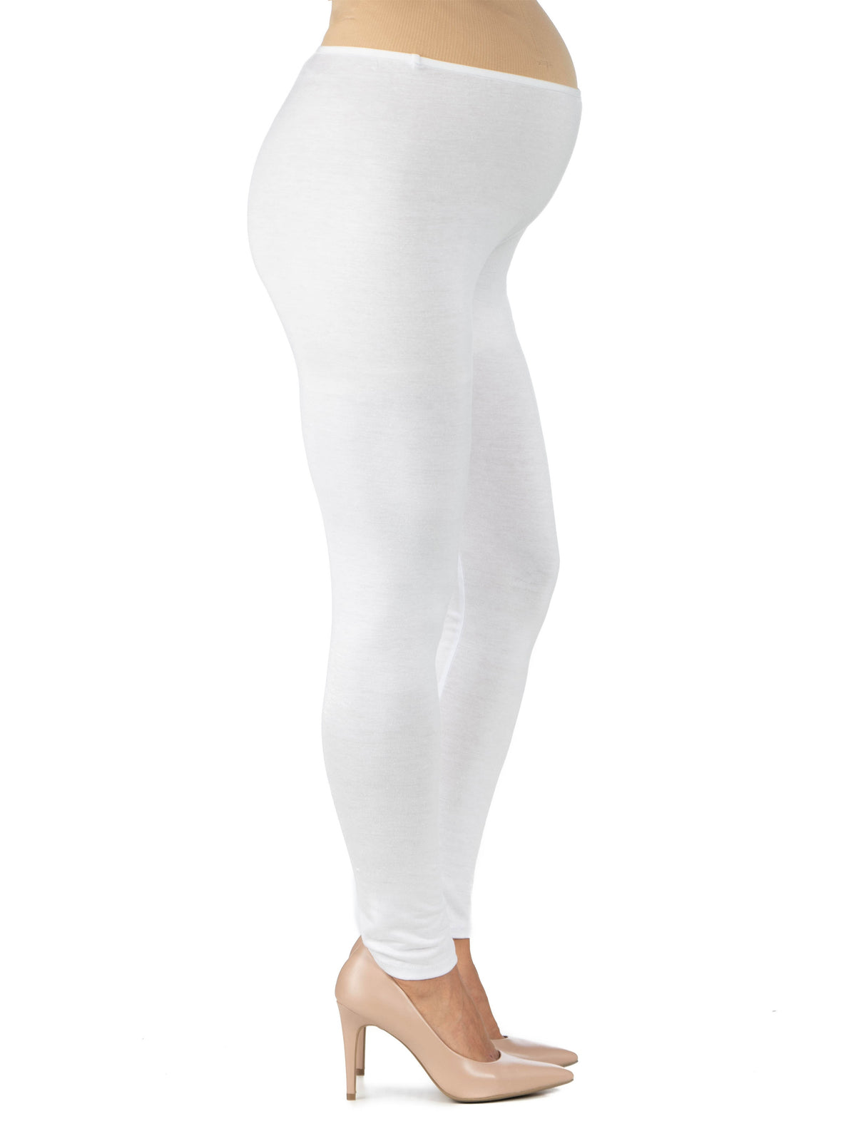 24seven Comfort Basic Maternity Fitted Ankle Length Elastic Waist Comfortable Stretch Leggings