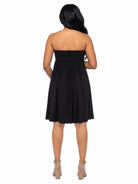 24seven Comfort Essential Maternity Strapless Pleated Empire Waist Knee Length Flared Mini Dress