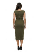 24seven Comfort Elevate Maternity Cap Sleeve Twist Midi Dress