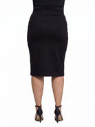 24seven Comfort Essential Curvy Soft Stretch Elastic Waist Midi Skirt